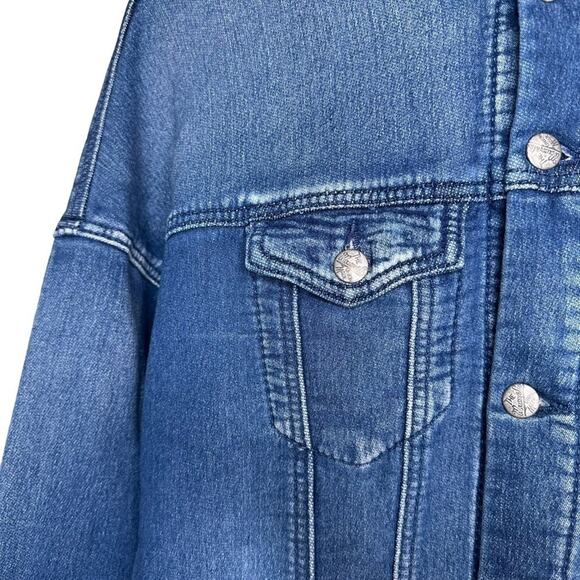 Moussy x iSKO Blue Future Face Denim Next Collab Medium Wash Jean Jacket - Picture 2 of 11